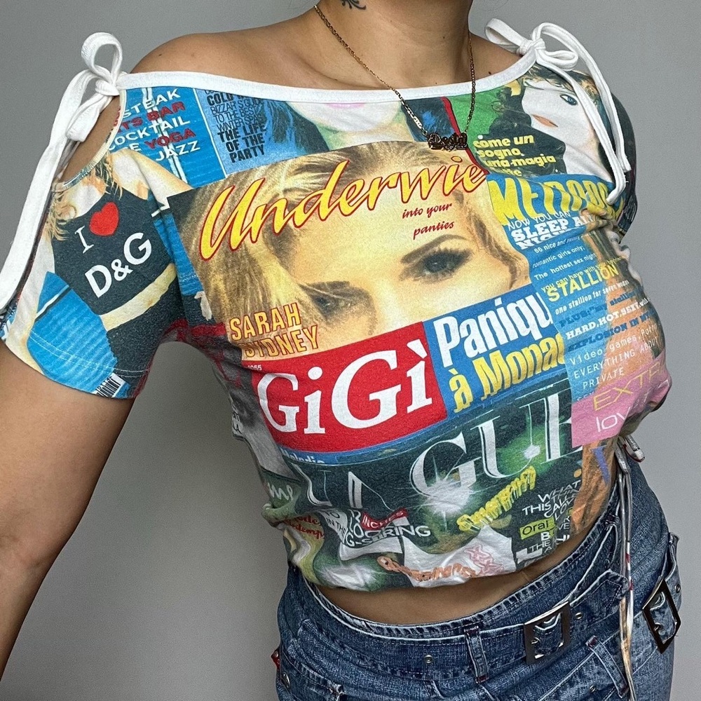 SOLD Vintage Dolce & Gabbana D&G Magazine Print Top